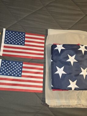 American Flag Set - Blue, Red & White Home Accent 4x6 Foot New